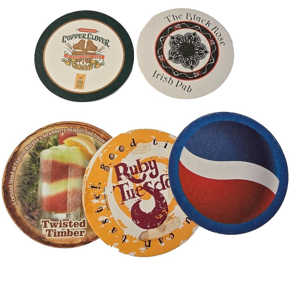 Vintage Bar Coaster Lot Irish Pub Beer Home Bar Man Cave Decor Pepsi Restaurant